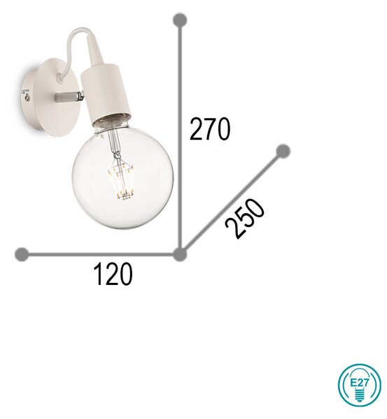 Απλίκα Ideal Lux Edison 138374 Λευκή