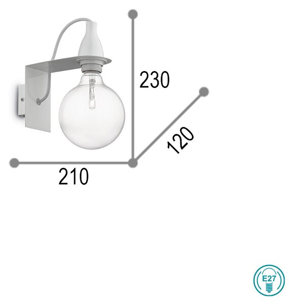 Απλίκα Ideal Lux Minimal 045191 Λευκή