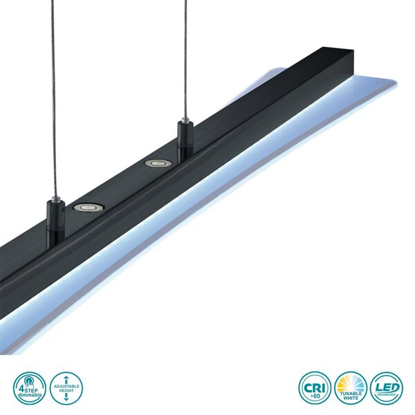 Φωτιστικό Κρεμαστό Ράγα RL Lighting Smash R32421132 Μαύρο Ματ