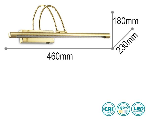 Απλίκα Μπάνιου Ideal Lux Bow 121178 Χρυσό Ματ