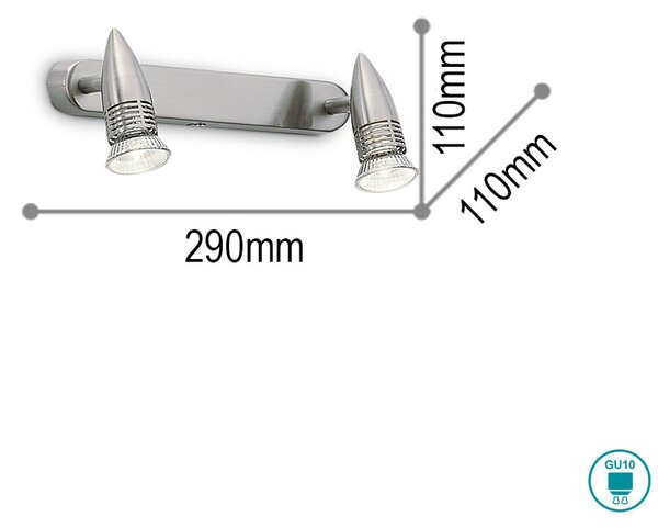 Φωτιστικό Σποτ Ideal Lux Alfa 009483 Νίκελ Ματ