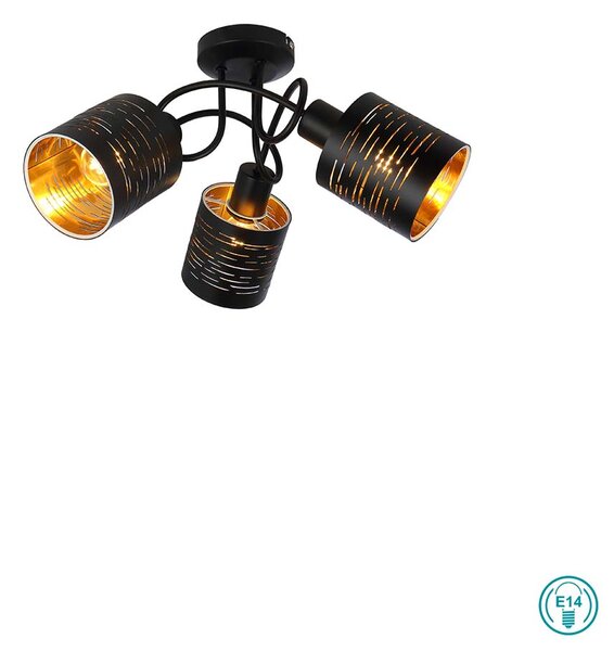 Φωτιστικό Οροφής Globo Lighting Tunno 15342-3D Μαύρο