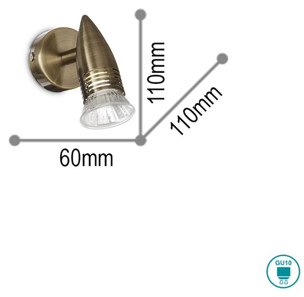 Φωτιστικό Σποτ Ideal Lux Alfa 119786 Αντικέ