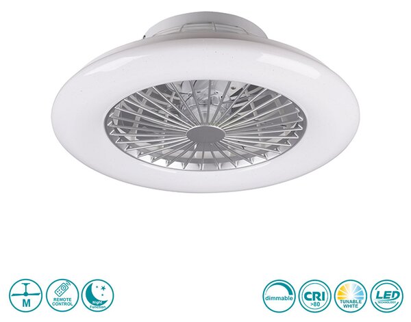 Ανεμιστήρας Οροφής RL Lighting Stralsund R62522187 Γκρι με Φως