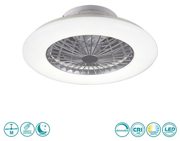 Ανεμιστήρας Οροφής RL Lighting Stralsund R62522187 Γκρι με Φως