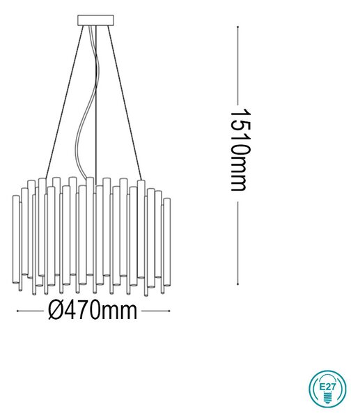 Κρεμαστό Φωτιστικό Ideal Lux Pan 208817 Χρυσό