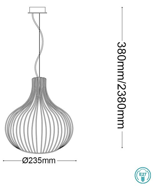 Κρεμαστό Φωτιστικό Ideal Lux Onion 205281 D23,5