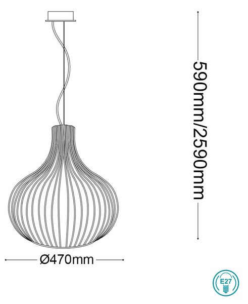 Κρεμαστό Φωτιστικό Ideal Lux Onion 205304 D47