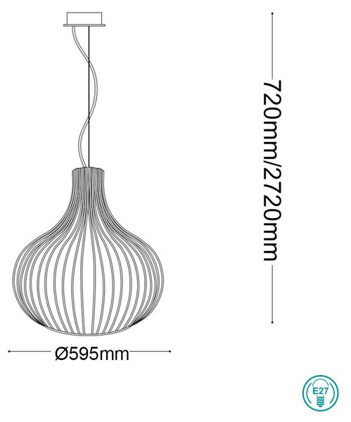 Κρεμαστό Φωτιστικό Ideal Lux Onion 205311 D59,5