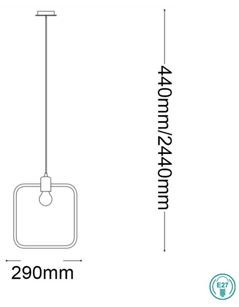 Κρεμαστό Φωτιστικό Ideal Lux Abc 207858 Χρυσό Ματ