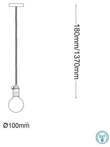 Κρεμαστό Φωτιστικό Ideal Lux Doc 163123 Χαλκός