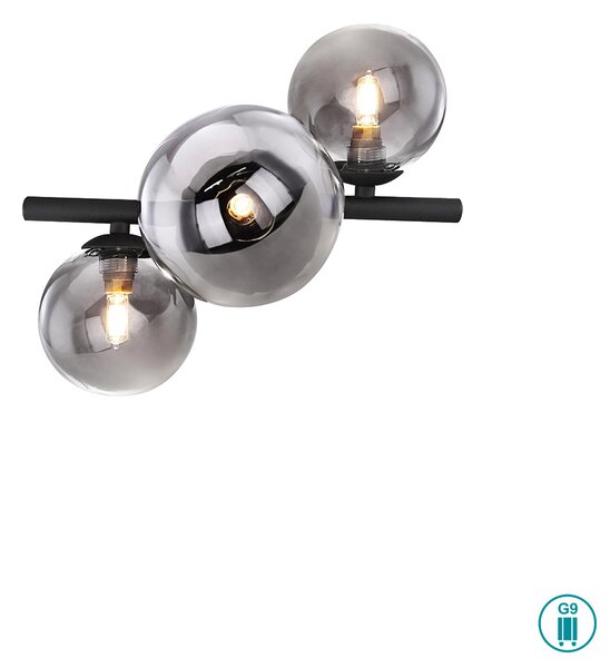 Απλίκα Globo Lighting Riha 56133-3W Μαύρο