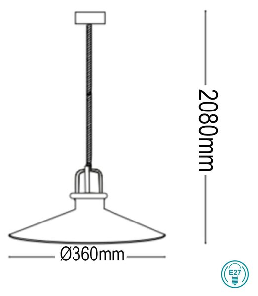 Κρεμαστό Φωτιστικό Ideal Lux Eris 249087 Μαύρο