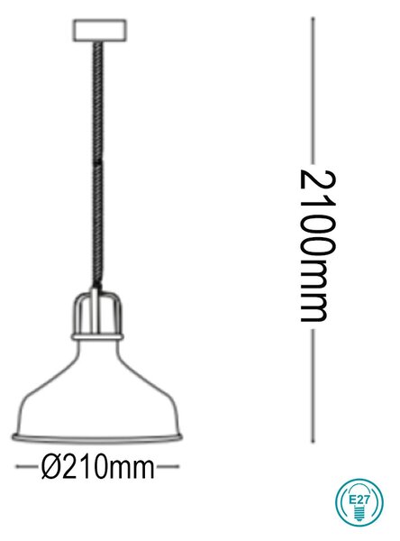 Κρεμαστό Φωτιστικό Ideal Lux Eris 249056 Μαύρο