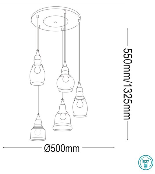 Κρεμαστό Φωτιστικό Ideal Lux Gretel 103174