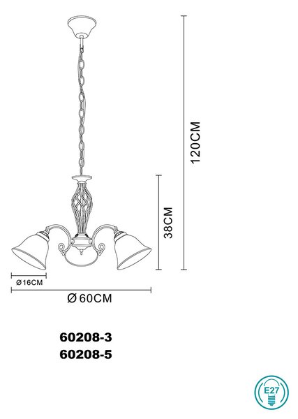 Κρεμαστό Φωτιστικό Globo Lighting Odin 60208-3