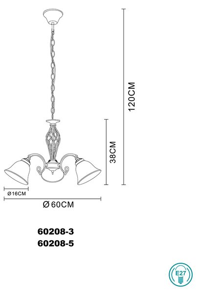 Κρεμαστό Φωτιστικό Globo Lighting Odin 60208-5