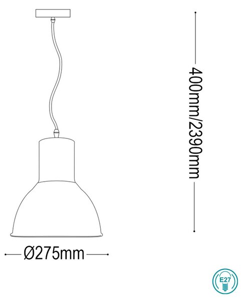 Κρεμαστό Φωτιστικό Ideal Lux Metro 139098