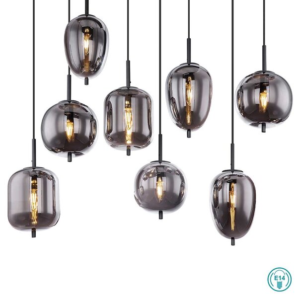 Κρεμαστό Φωτιστικό Ράγα Globo Lighting Blacky 15345-8 Μαύρο