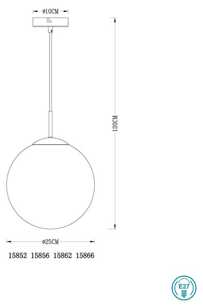 Κρεμαστό Φωτιστικό Globo Lighting Varus 15852 Νίκελ Ματ