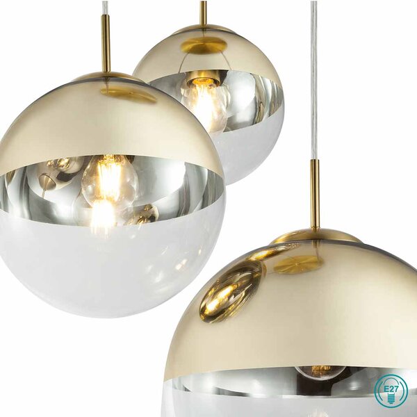 Κρεμαστό Φωτιστικό Globo Lighting Varus 15855-3 Χρυσό