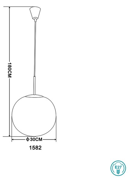 Κρεμαστό Φωτιστικό Globo Lighting Balla 1582 Νίκελ Ματ