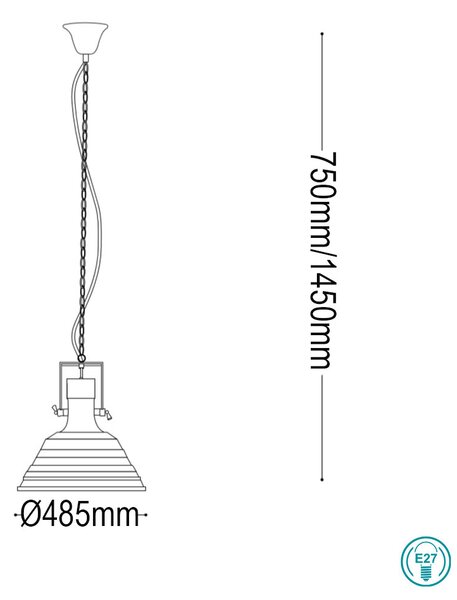 Κρεμαστό Φωτιστικό Ideal Lux Fisherman 125831 Μαύρο