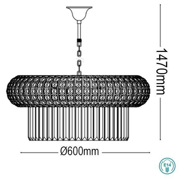 Πολυέλαιος Ideal Lux Nabucco 237794 D60