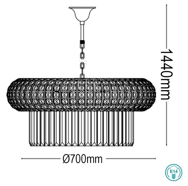 Πολυέλαιος Ideal Lux Nabucco 237800 D70