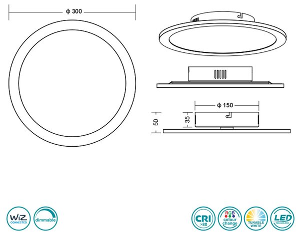 Φωτιστικό Οροφής Trio Lighting Griffin 657493007 Νικέλ Ματ Smart