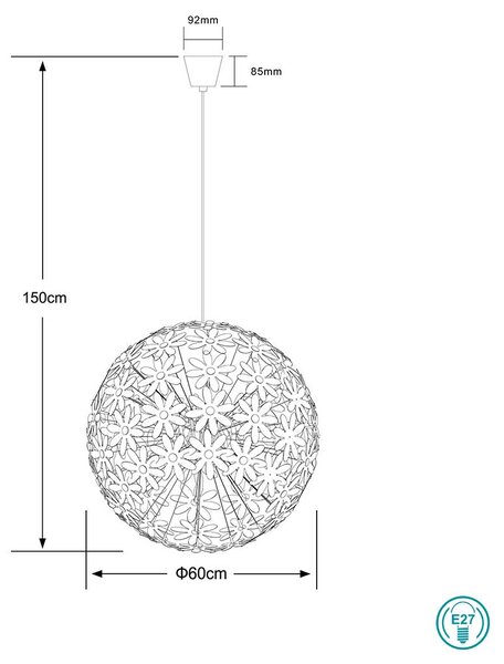 Κρεμαστό Φωτιστικό Globo Lighting Stella 15024 Λευκό