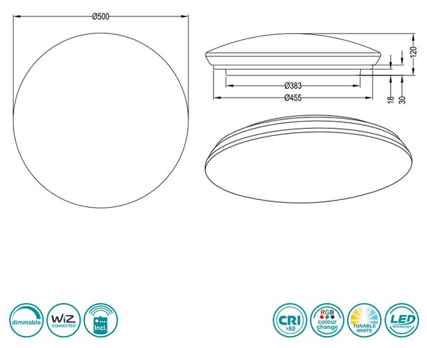 Φωτιστικό Οροφής Trio Lighting Charly 656010100 Smart