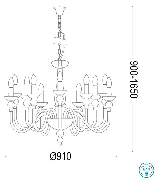 Πολυέλαιος Ideal Lux Doge 168906 D91