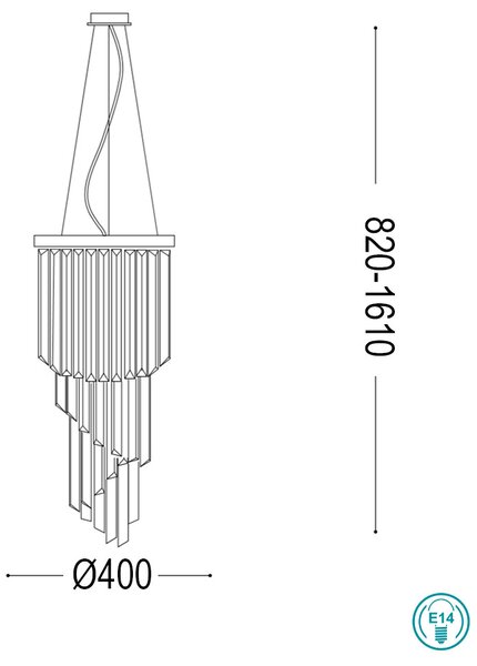 Πολυέλαιος Ideal Lux Carlton 117737 Χρώμιο