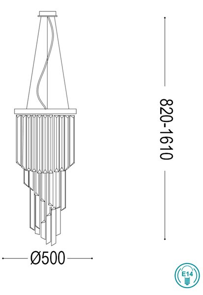 Πολυέλαιος Ideal Lux Carlton 213521 Χρυσό