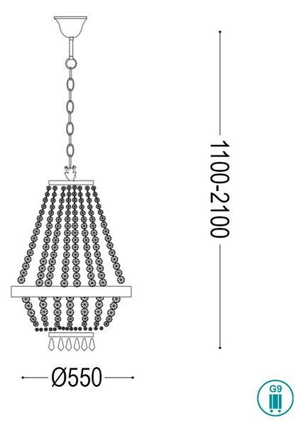 Πολυέλαιος Ideal Lux Caesar 114279 Χρώμιο