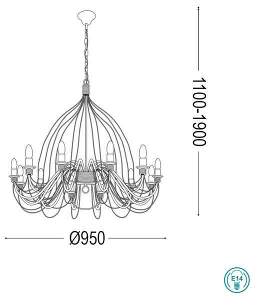 Φωτιστικό Κρεμαστό Ideal Lux Corte 097664 Λευκό