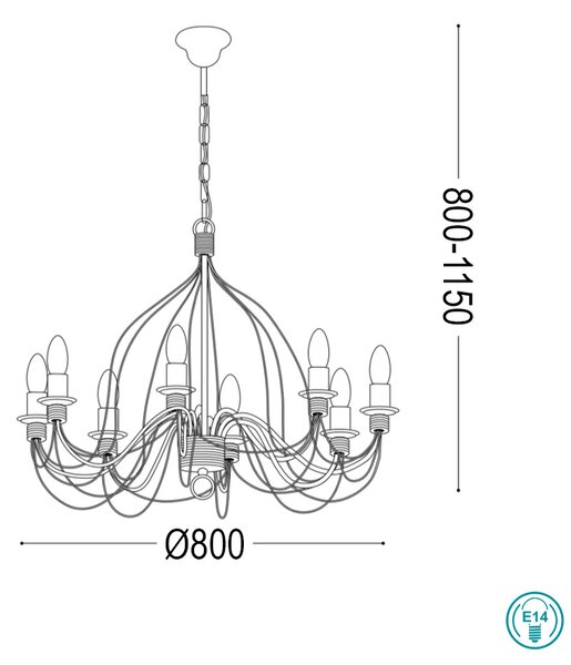 Φωτιστικό Κρεμαστό Ideal Lux Corte 005898 Λευκό