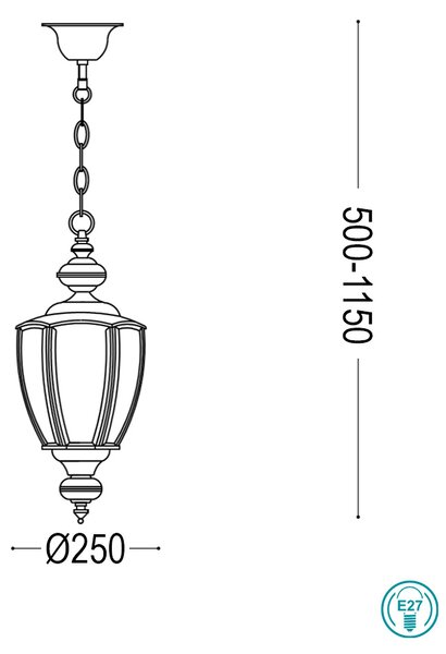 Φωτιστικό Κρεμαστό Ideal Lux Norma 094786 Χρώμιο