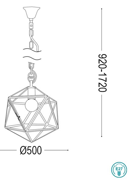 Φωτιστικό Κρεμαστό Ideal Lux Deca 168869 D50