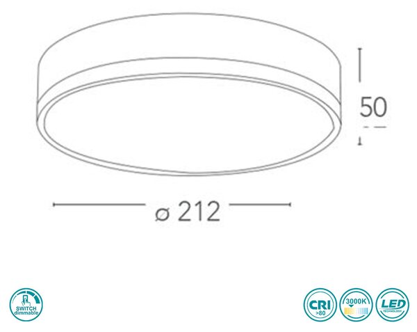 Φωτιστικό Οροφής Intec Klio-R21 8031440363594 Λευκό (4000K)