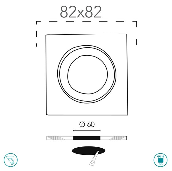 Φωτιστικό Σποτ Χωνευτό Intec INC-REFLEX-Q-SF1 BCO 8031414861538 Λευκό Ματ