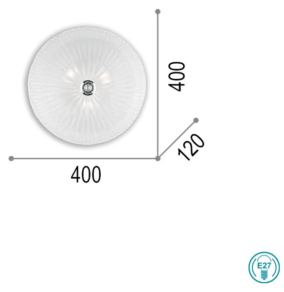 Φωτιστικό Οροφής Ideal Lux Shell 008608 D40 Διάφανο