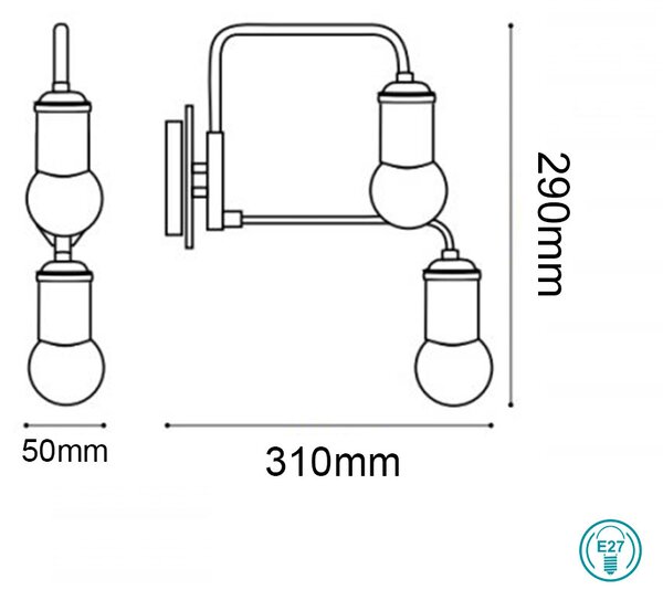 Απλίκα Ideal Lux Triumph 160245 Χρυσό Ματ