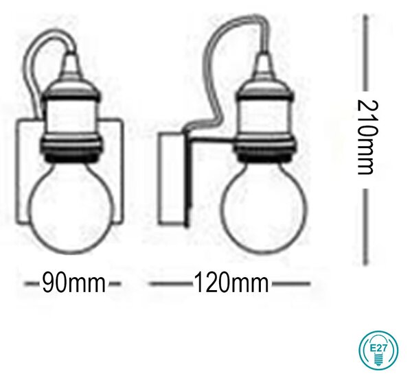 Απλίκα Ideal Lux Frida 163338 Χαλκός