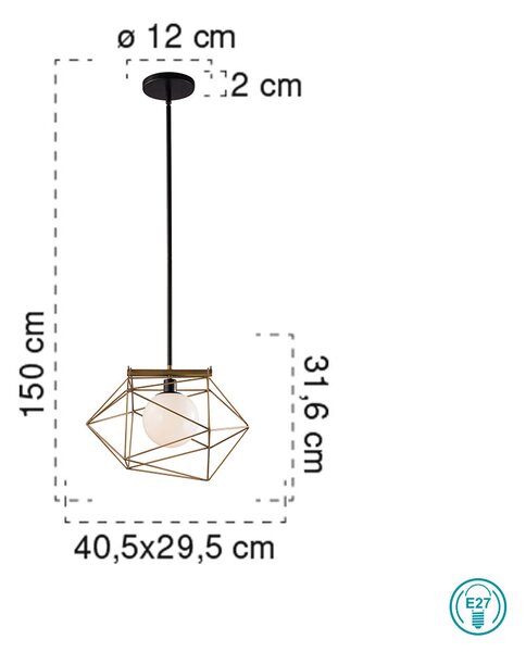 Φωτιστικό Κρεμαστό Fan Europe I-Abraxas-S1 Oro 8031414871629 Χρυσό Ματ