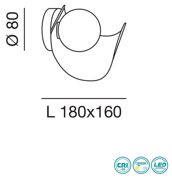 Απλίκα Fabas Luce Adria 3414-21-102 Λευκή