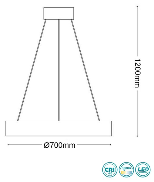 Φωτιστικό Κρεμαστό Ideal Lux Oracle 211381 D70 Λευκό