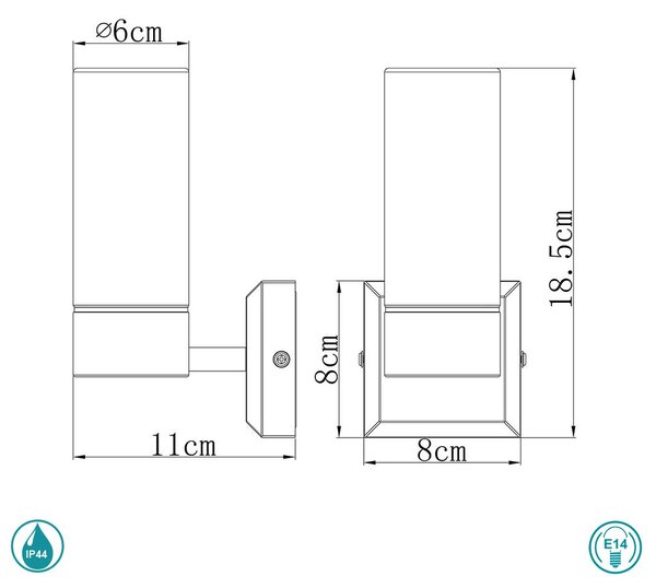 Απλίκα Globo Lighting Space 7815 Νίκελ Ματ