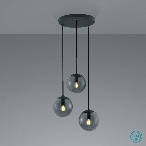 Φωτιστικό Κρεμαστό Retro Trio Lighting Balini 308590342 Ανθρακί